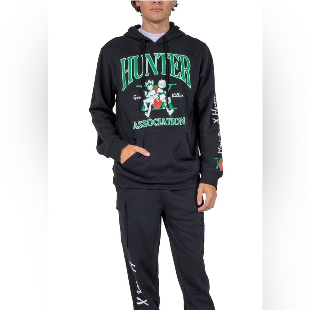 Bioworld Hunter X Hunter Hunter Association Men' Black Hoodie & Jogger Set NWT L